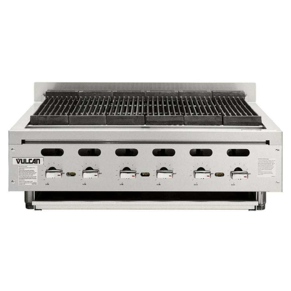 Vulcan VACB72-QS-PLATINUM_LP 72-1/2 Inch Gas Charbroiler with 13 Burners 221,000 BTU