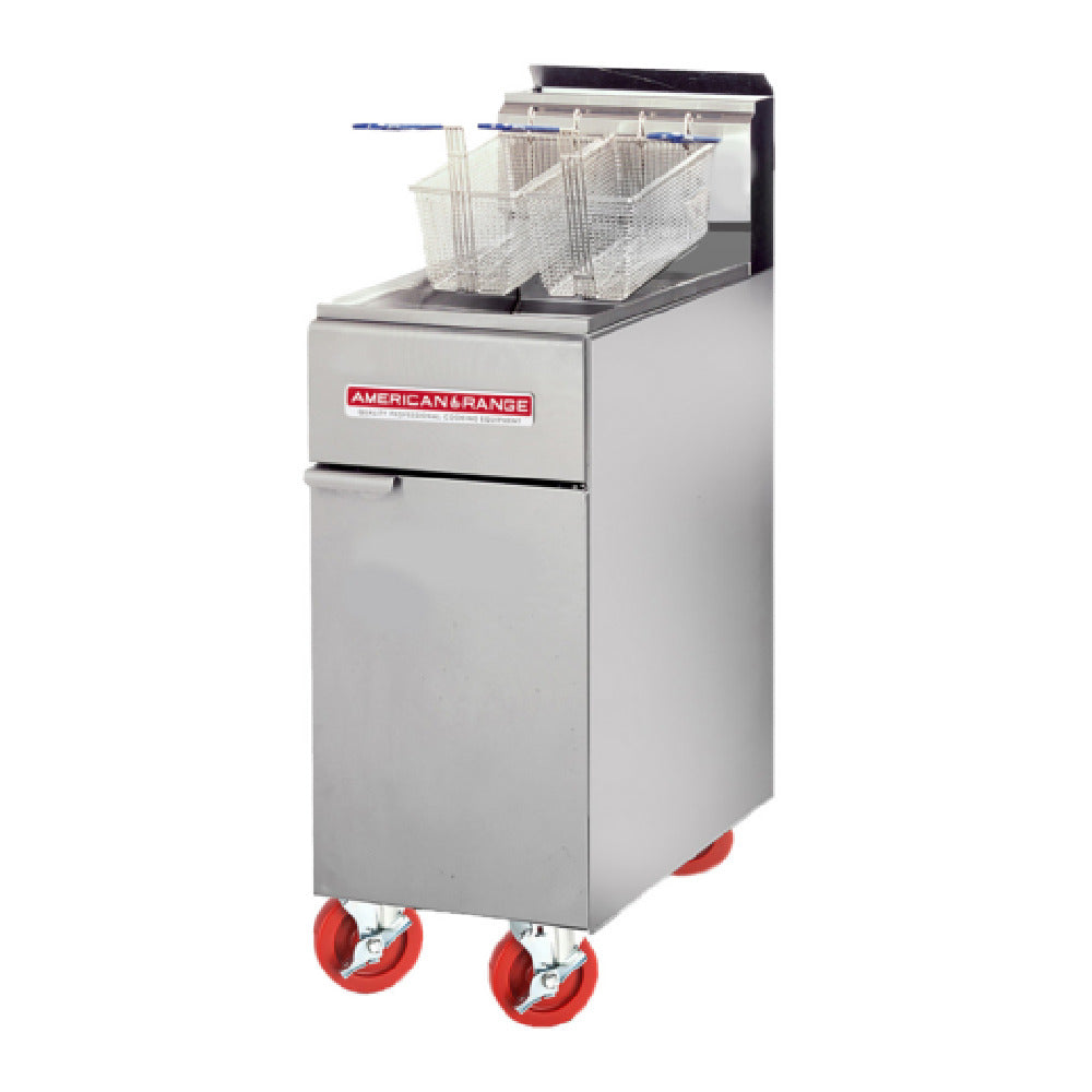 American Range AF-50HE_LP 15 Inch Gas Deep Fryer Floor Model 50 Lb Capacity