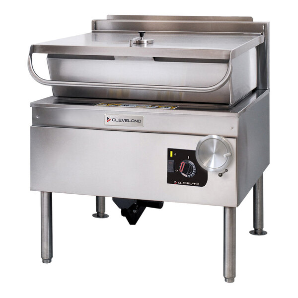 Cleveland SEL-40-TR 40 Gallon DuraPan Electric Open Base Tilt Skillet - 240V, 3 Phase, 18 kW