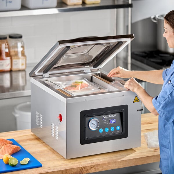 VacPak-It VMC32 Chamber Vacuum Packaging Machine with Two 16" Seal Bars and Oil Pump