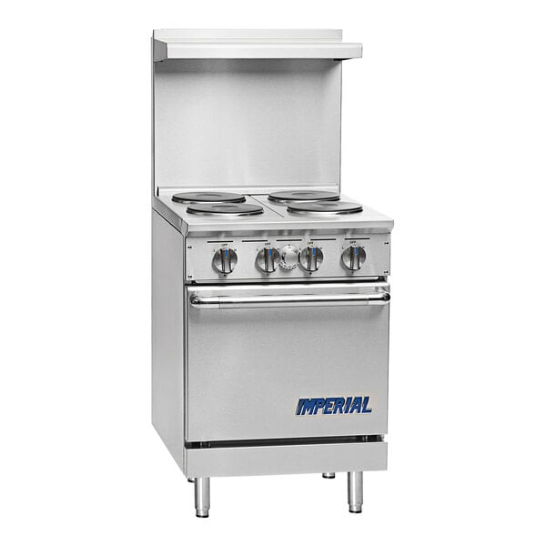 Imperial Range IR-4-E2081 Pro Series 24" Space Saver Electric Range with 4 Round Plates and 20" Oven - 208V, 1 Phase