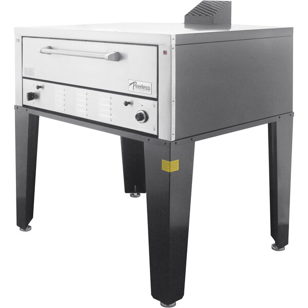 Peerless CW41P NAT Natural Gas Single Deck Pizza Oven with 1" Pizza Stone - 60,000 BTU
