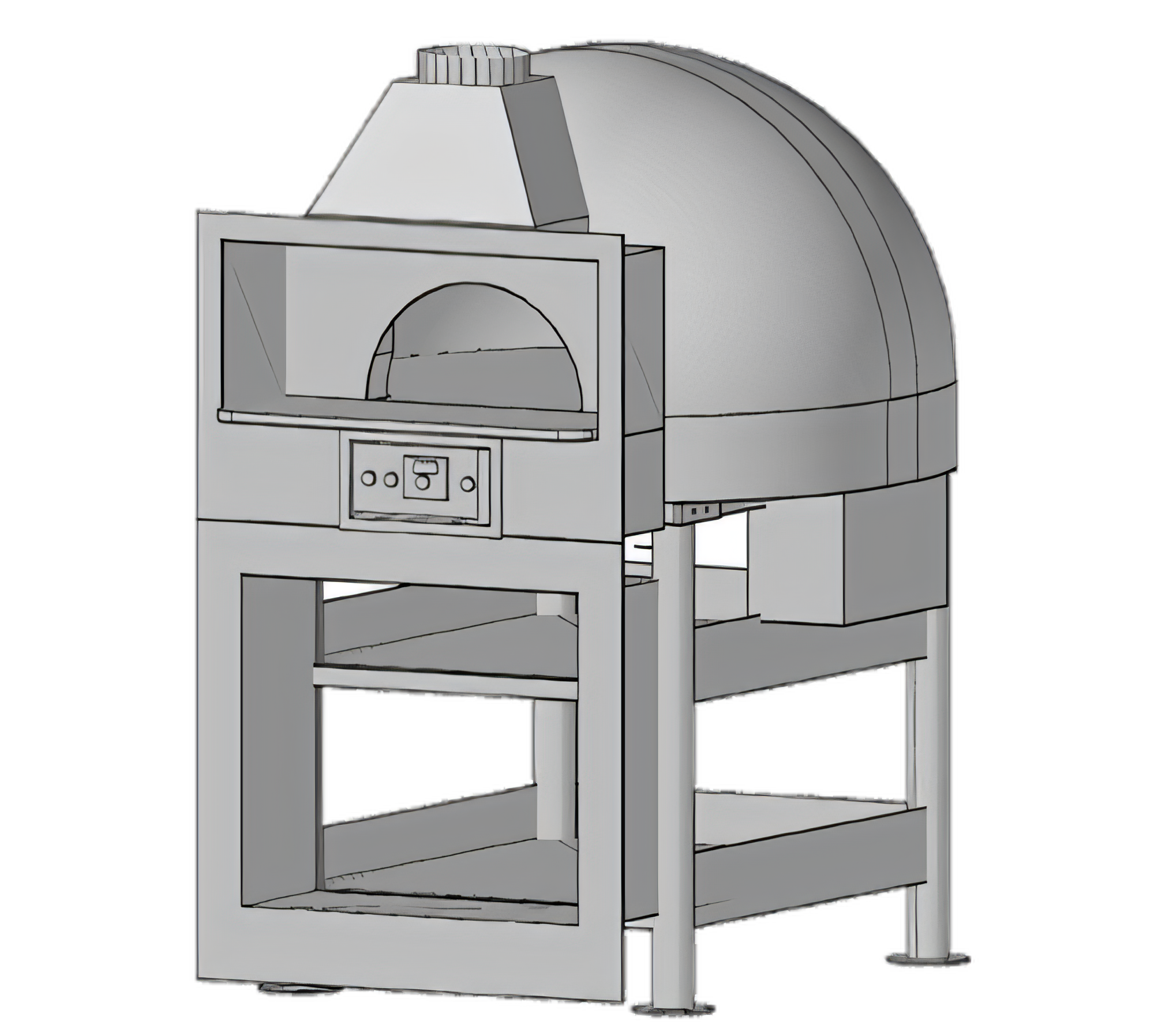 Marra Forni Enclosed Facade Wood-Fired Brick Pizza Oven with Stand, 55