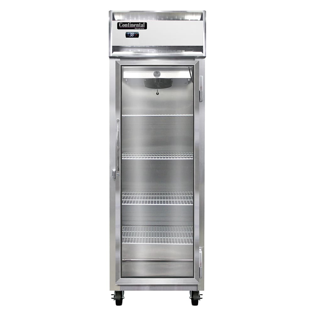 Continental 1R-GD 20 Cu Ft Reach-In Glass Door Display Refrigerator
