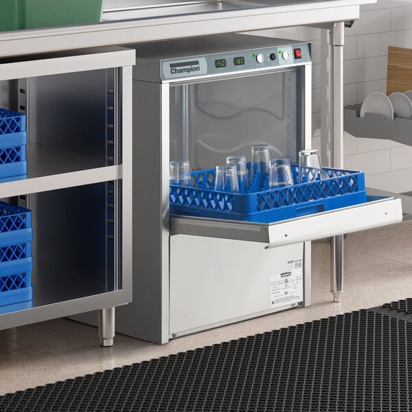 Champion UH-130B High-Temperature Undercounter Dishwasher - 208/240V, Multi-Phase, 6 kW