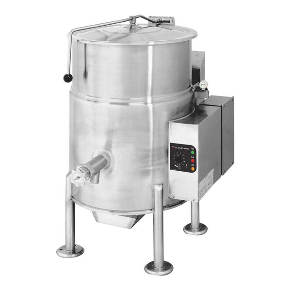 Cleveland KGL-25 Natural Gas 25 Gallon Stationary 2/3 Steam Jacketed Kettle - 90,000 BTU
