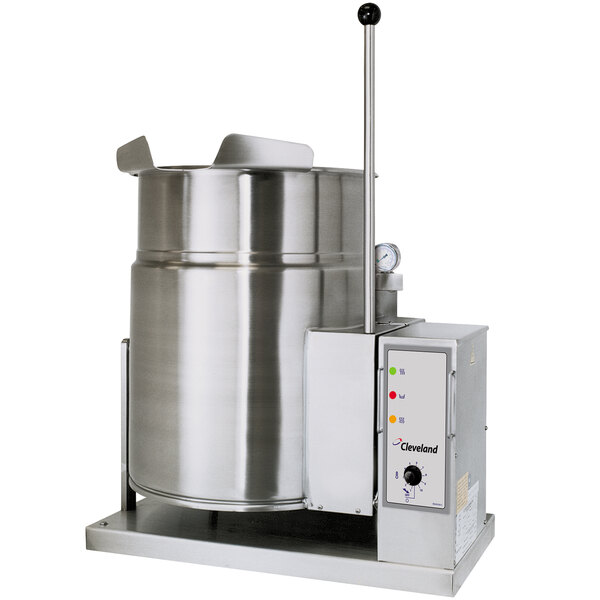Cleveland KGT-6-T Natural Gas 6 Gallon Tilting 2/3 Steam Jacketed Tabletop Kettle - 34,000 BTU
