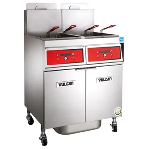 Vulcan 4VK65AF_NAT 84 Inch Gas Deep Fryer 320000 BTU with Four Tanks