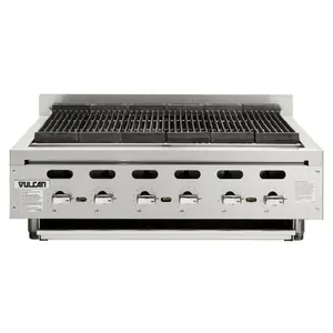 Vulcan VACB72_NAT 72-1/2 Inch gas Charbroiler countertop stainless steel with 13 Burners 221000 BTU