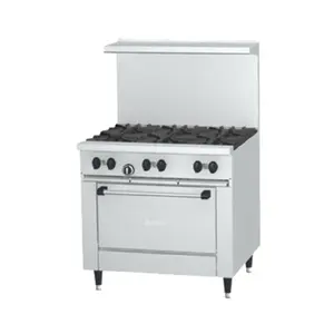 Garland X36-6R_NAT 36 Inch Gas Restaurant Range with Standard Oven and 6 Burners 30,000 BTU Cast Iron Top and Ring Grates