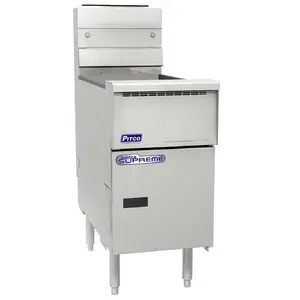 Pitco® SSH55-SSTC Solofilter Solstice Supreme Natural Gas 40-50 lb. Floor Fryer with Solid State Thermostatic Controls - 80,000 BTU