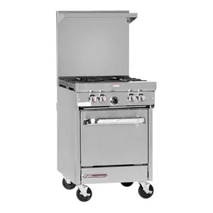 Southbend S24E S-Series 24" Natural Gas 4-Burner Range with Space-Saver Oven - 147,000 BTU