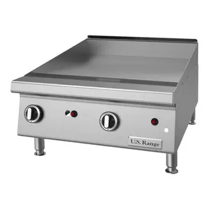 U.S Range UTGG24-G24M 24" Natural Gas Chrome Plated Countertop Griddle with Manual Controls - 54,000 BTU