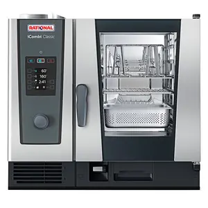Rational iCombi Classic Single 6-Half Size Electric Combi Oven with ClimaPlus Technology- 208/240V, 1 Phase