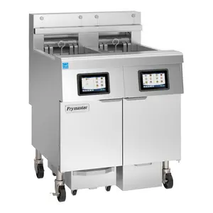Frymaster FilterQuick 2FQE30U Oil-Conserving Electric Floor Fryer with (2) 30 lb. Full Frypots, Automatic Filtration, and Auto Top-Off - 208V, 3 Phase